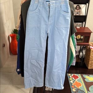 Old Navy Blue High-Waisted Cropped Jeans